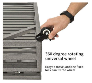 Heavy Duty Dog Cage Pet Crate With Roof & Window On Roof - Black by Couch.com