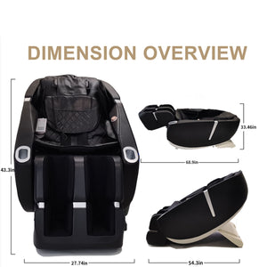 SL Type Pulley Guide, 2D Motor-Massage Manipulator-Space Saver Design, Track Sliding Zero Gravity Multifunction Massage Chair - Black by Couch.com