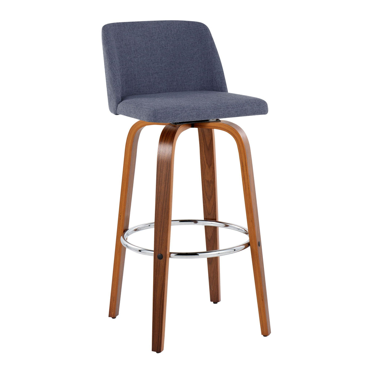 Toriano - Mid Century Modern Fixed Height, Barstool With Swivel With Round Footrest (Set of 2) by Couch.com