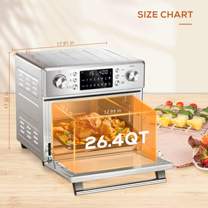 26.4QT Air Fryer Oven, 2 in 1 Toaster Oven Air Fryer Combo 5A502