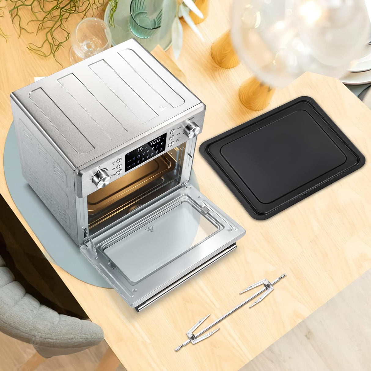 26.4QT Air Fryer Oven, 2 in 1 Toaster Oven Air Fryer Combo 5A502