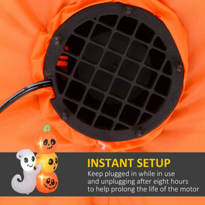 5-Foot Illuminated Halloween Ghost and Pumpkin Inflatable