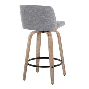 Toriano - Contemporary Fixed-Height Counter Stool & Swivel With Round Footrest (Set of 2) by Couch.com