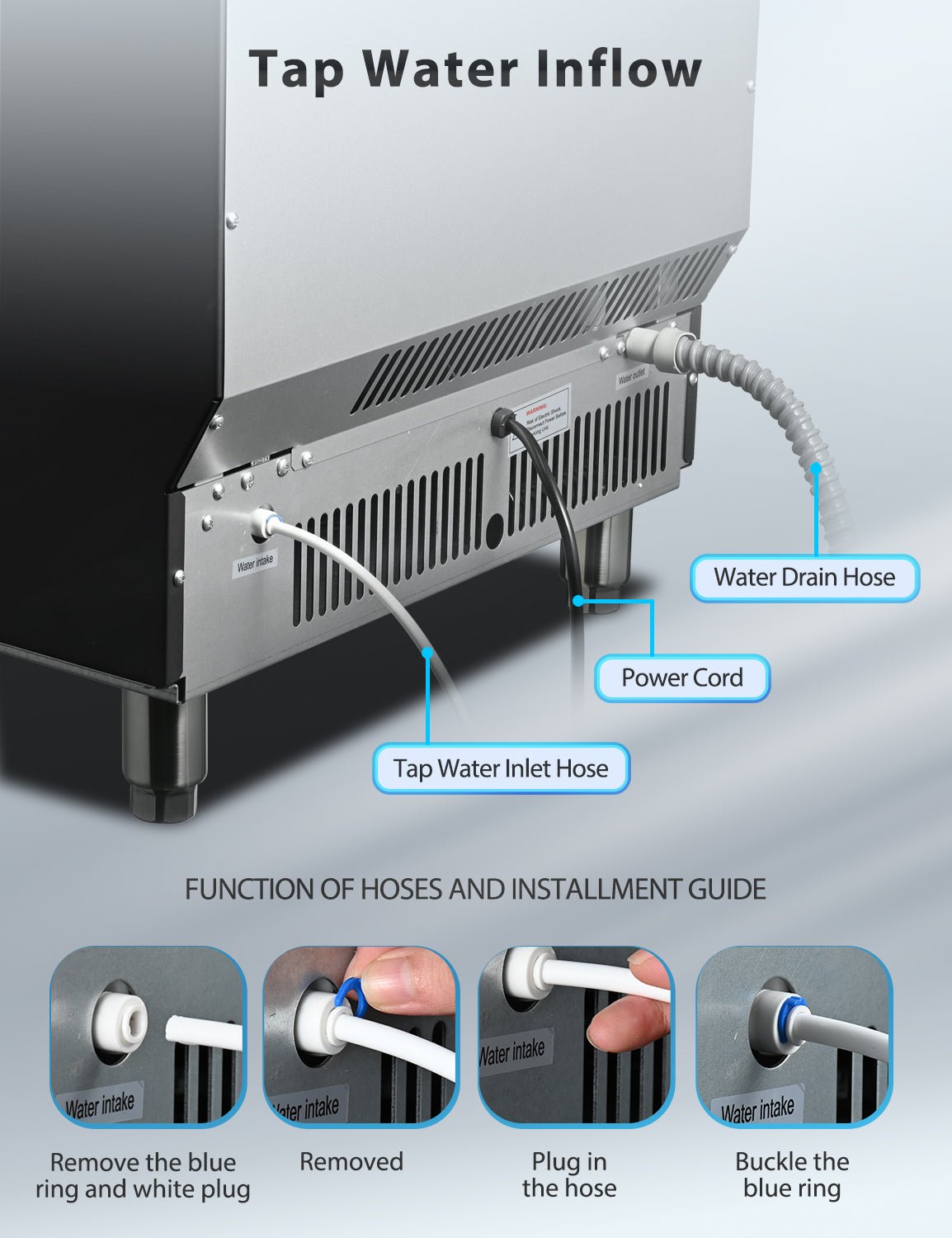265LBS Freestanding Commercial Ice Maker