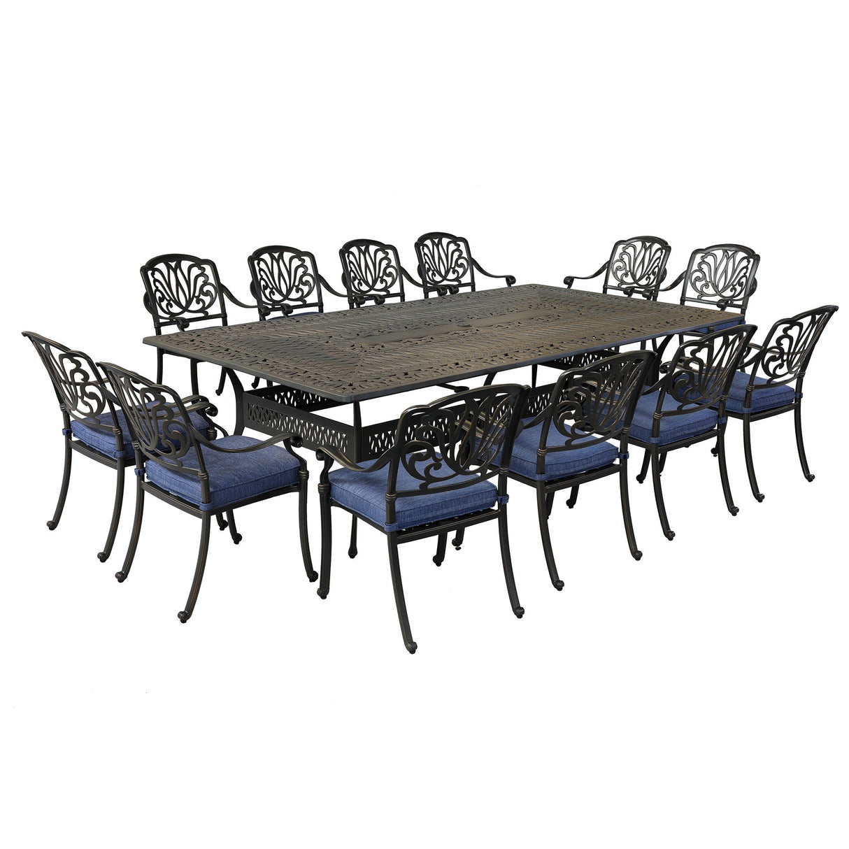 Rectangular Metal Dining Set With Cushions by Couch.com