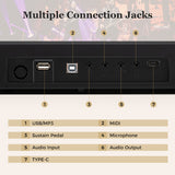 88 Key Foldable Piano Keyboard Portable Semi Weighted Electric Piano-Black