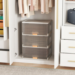 3/4/5/6-Cube Stackable Storage Bins with Detachable Wheels-3 Cube