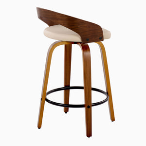 Grotto - Mid Century Modern Fixed Height Counter Stool With Swivel With Round Footrest (Set of 2) by Couch.com