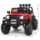 12V Kids Ride On Truck with Remote Control and Double Magnetic Door-Black