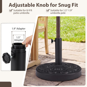26.5 LBS Heavy-duty Round Umbrella Stand with Adjustable Knob