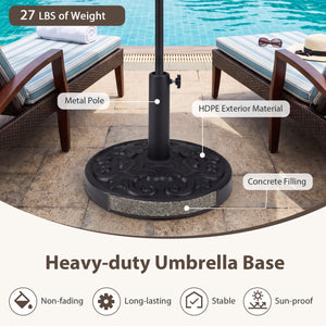 26.5 LBS Heavy-duty Round Umbrella Stand with Adjustable Knob