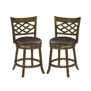 26 Inch Counter Height Bar Stools Set of 2 with Rubber Wood Frame-26 Inch