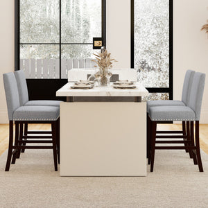 26 inch Counter Height Chairs Set of 2 with Padded Seat and Backrest-Gray