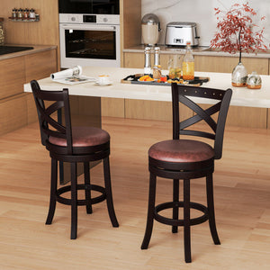 26/30 Inch Swivel Bar Stools Set of 2 Bar Chairs with Padded Seat-26 inches