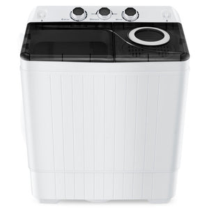 26 lbs Semi-Automatic Twin Tub Washing Machine with Drain Pump-Black