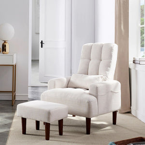 Living Room Sofa Single Chair And Ottoman, Modern Multi-Function Fabric Living Room Sofa Lounge Chair Bed And Stool. Soft Leisure Single Chair Adjustable Into 5 Angles With Sofa Bed by Couch.com