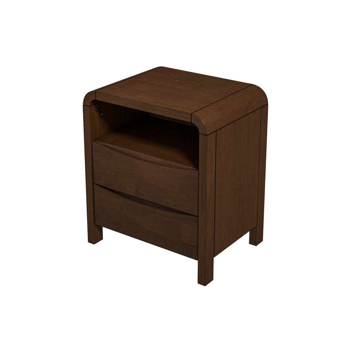 Lionel - Mid-Century Modern Nightstand 2 Drawer - Brown by Couch.com