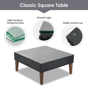 4 Pieces Outdoor Wicker L-Shape Sofa Set by Couch.com