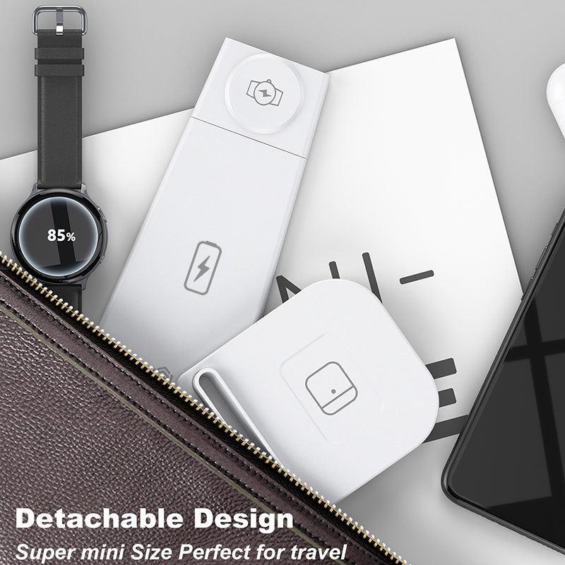 3-in-1 Fast Wireless Charging Stand for Phones, Apple Watch & AirPods by Infinite Basics