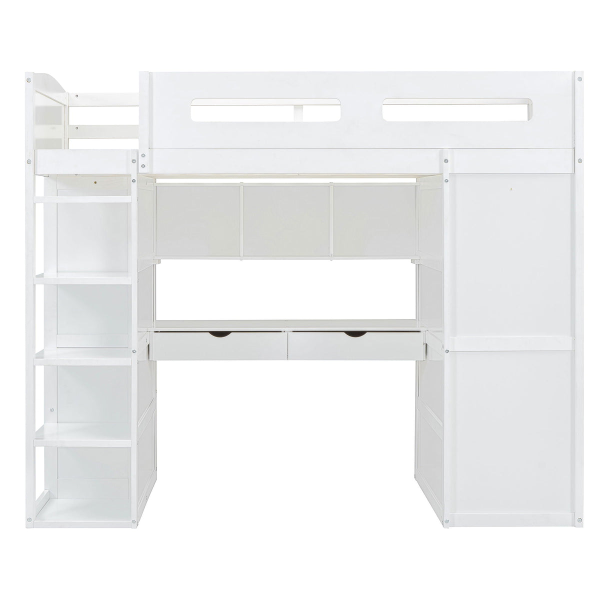 Loft Bed With Desk, Wardrobes, 4 Drawers And 4 Shelves by Couch.com