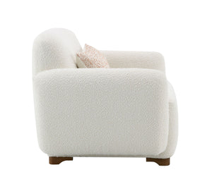 Darius - Boucle Accent Chair With 1 Toss Pillow - Beige by Couch.com