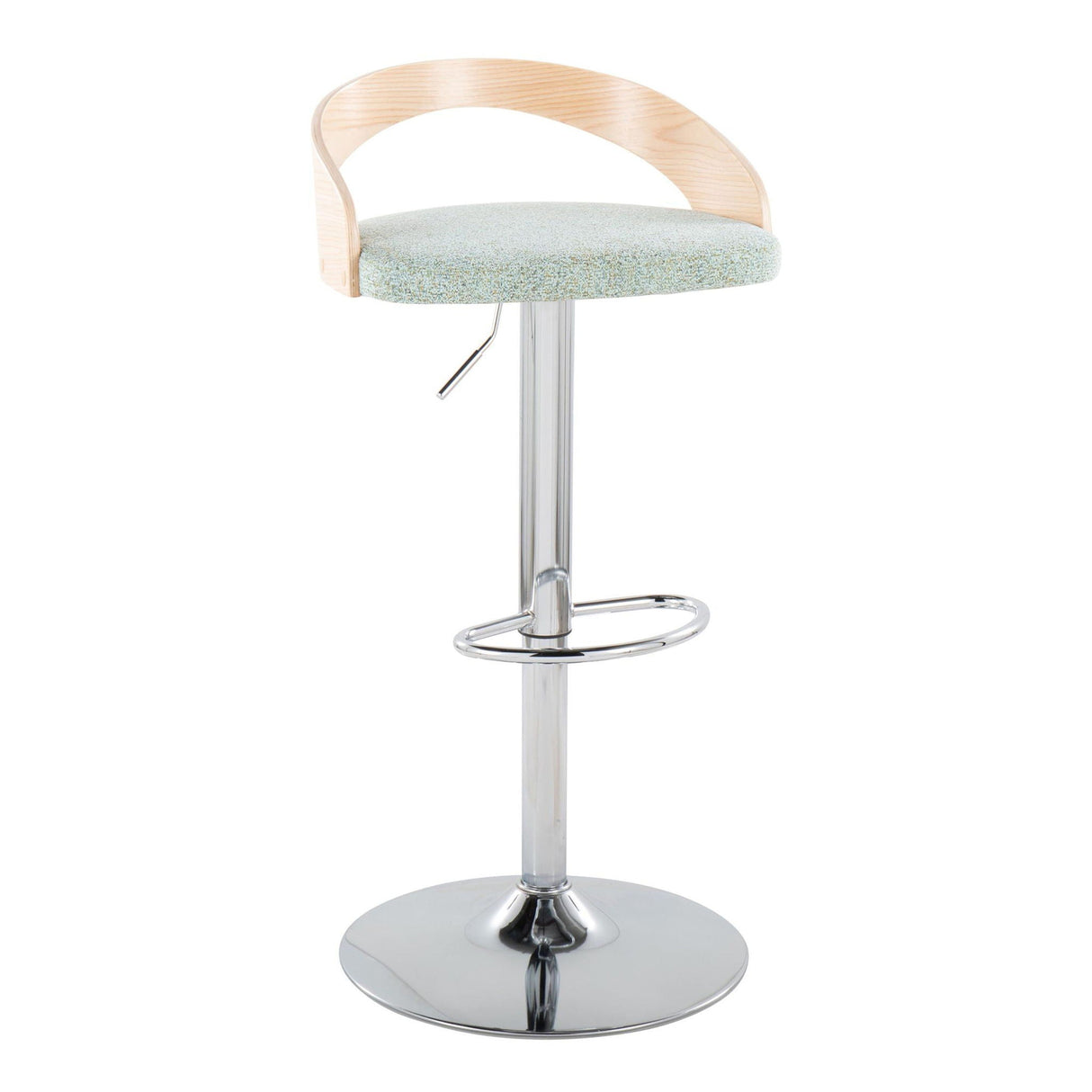 Grotto - Mid Century Modern Adjustable Height Barstool & Swivel With Oval Footrest (Set of 2) by Couch.com