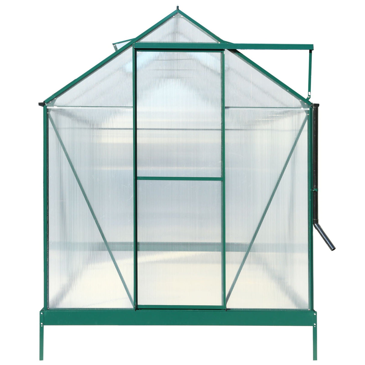 Polycarbonate Greenhouse, Heavy Duty Outdoor Aluminum Walk-In Green House Kit With Rain Gutter, Vent And Door For Backyard Garden by Couch.com