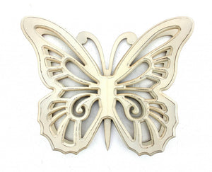 23" X 19" X 4" Red Rustic Butterfly Wooden  Wall Decor