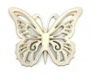 23" X 19" X 4" Red Rustic Butterfly Wooden  Wall Decor