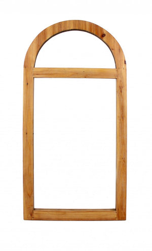 24" Brown Wood Arch Framed Accent Mirror