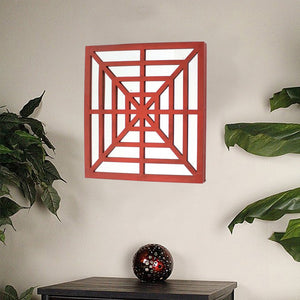 24" X 24" Blue Geometric Mirror Square Hanging Wall Decor