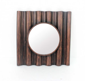 24" Bronze Square Metal Framed Accent Mirror