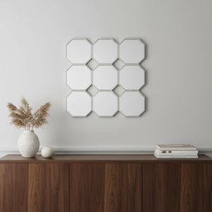 30" X 30" X 1" Silver Mirrored Metal - Wall Sculpture