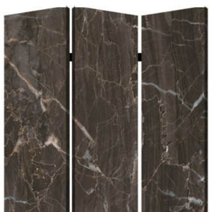 72" Gray Canvas Folding Three Panel Screen Room Divider