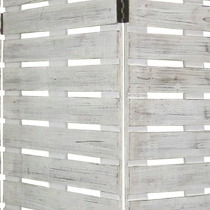 72" White Solid Wood Panel Screen Room Divider