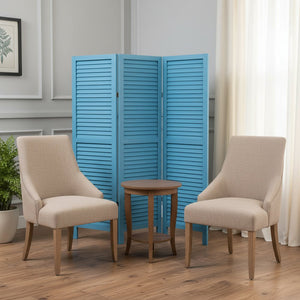 67" Black Wood Folding Three Panel Screen Room Divider