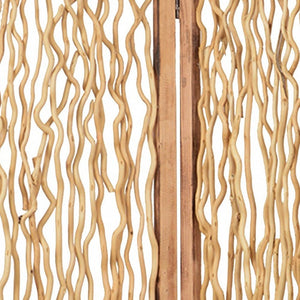 69" Brown Wood Folding Three Panel Screen Room Divider