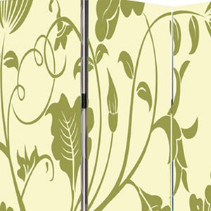 72" Green Canvas Folding Three Panel Screen Room Divider