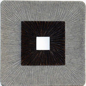 19" X 19" X 2.5" Modern Brown And Gray Ribbed Square Wall Art