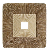 26" X 26" X 2" Brown Concave Square Double Layer Ribbed  Wall Plaque