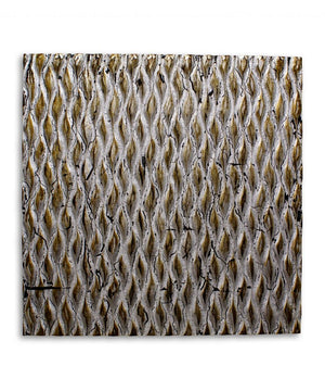 36" X 36" Silver Square Abstract Hanging Dimensional Sculpture