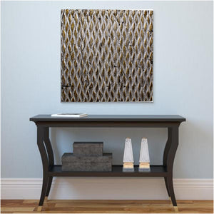 36" X 36" Silver Square Abstract Hanging Dimensional Sculpture