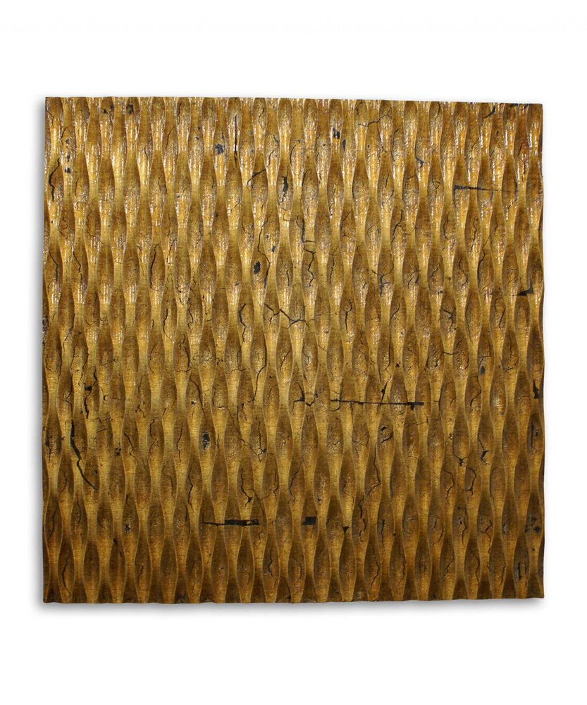 36" X 36" Silver Square Abstract Hanging Dimensional Sculpture