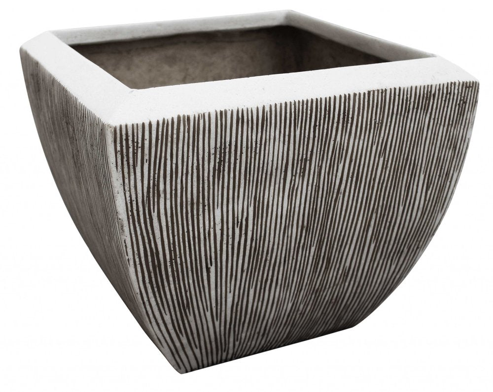 Large Distressed And Ribbed Flower Pot Planter