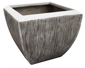 Large Distressed And Ribbed Flower Pot Planter