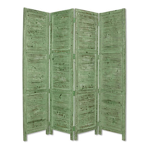 84" Black Wood Folding Four Panel Screen Room Divider