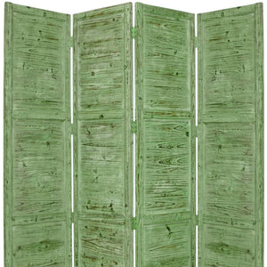 84" Black Wood Folding Four Panel Screen Room Divider