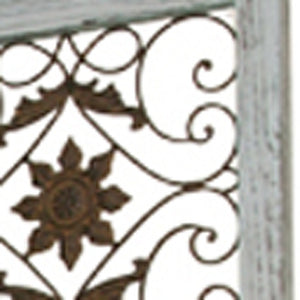 84" Blue Wood Folding Four Panel Screen Room Divider