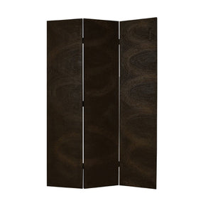 72" Black Canvas Folding Three Panel Screen Room Divider