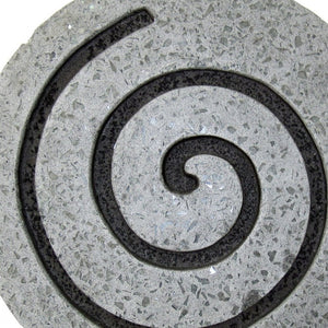 19" X 19" X 2" Gray Round Modern Spiral Wall Art